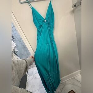 Mango Teal Backless Dress